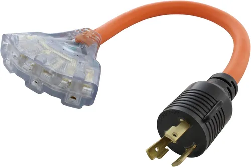 Vista 8 de AC WORKS Enchufe de bloqueo L6-30P de 30 amperios y 250 voltios a adaptador de conector hembra NEMA 6-20R 15/20 Amp 250 voltios (compacto)