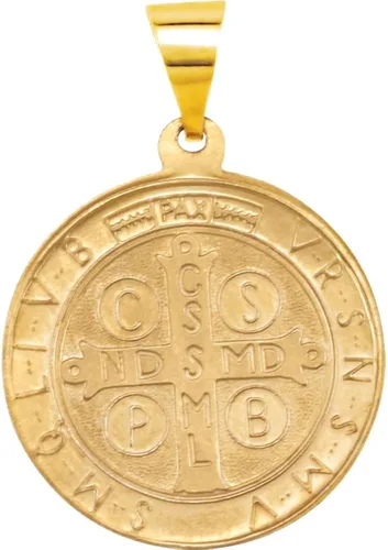 Vista 2 de FB Jewels - Medalla de San Benito oro amarillo de 14 quilates 0709in