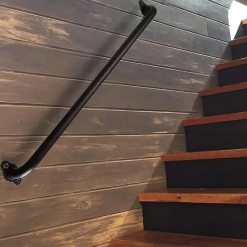 Vista 6 de Barandillas de mano para escaleras de montaje en pared de 12 pulgadas para interiores, pasamanos de tubo de metal de 1 pie, barandilla de seguridad