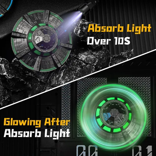 Vista 2 de Juguete giratorio OVNI para niños y adultos, juguete de escritorio espacial luminoso de metal, accesorios EDC geniales, juguetes para aliviar