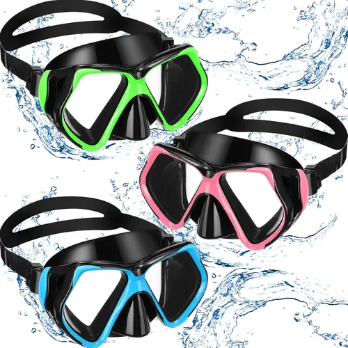 Vista 10 de Fabbay Gafas de buceo con cubierta para la nariz, gafas de natación para adultos, esnórquel, paquete de gafas de natación para jóvenes, hombres