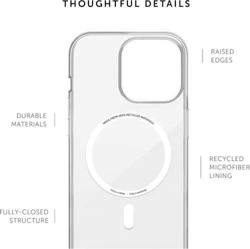 Vista 5 de Native Union Funda transparente transparente antiamarilleo, compatible con MagSafe con imanes integrados, materiales reciclados, ultraduradera
