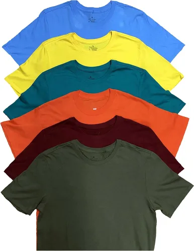 Vista 2 de SOCKS'NBULK Mens Cotton Crew Neck Short Sleeve Casual T-Shirts Mix Colors Lightweight Bulk Pack