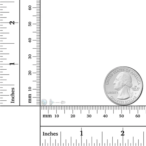 Vista 4 de Aretes de tuerca de oro macizo de 14 quilates, hipoalergénicos, de 0.157 in, con bisel de piedra natal auténtica, con cierre de tornillo