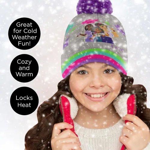 Vista 7 de Disney Conjunto de gorro y guantes de invierno para niñas de 2 a 4 años o sombrero Encanto y guantes para niños de 4 a 7 años