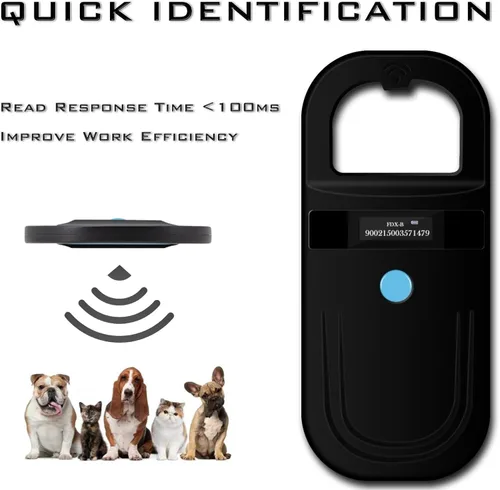 Vista 4 de Escáner de microchip Smoostart compatible con microchip FDX-B/EMID (15/10) 1000 Records Increased Huge Data Storage Upload to PC, Scanning