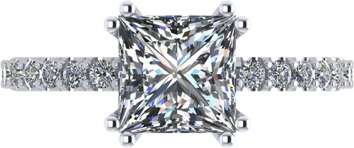 Vista 9 de NANA Jewels Anillos de plata de ley chapados en platino de 1.5-3 quilates con circonita cúbica ovalada y corte princesa Asscher Oro macizo de 10
