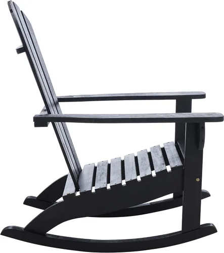 Vista 8 de SAFAVIEH Outdoor Collection Brizio - Mecedora Adirondack con listones negros