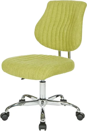 Vista 10 de OSP Home Furnishings Sunnydale - Silla de oficina de felpa ajustable con base cromada, albahaca