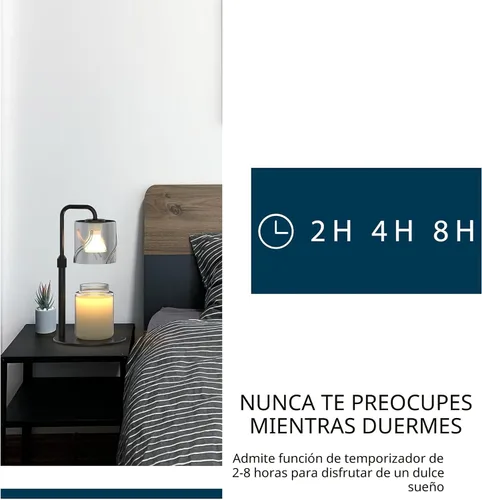 Vista 5 de Lámpara calentadora de velas con temporizador y regulador de intensidad, con 2 bombillas, altura ajustable, regalos para el día de la madre