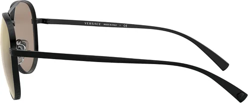 Vista 2 de Versace Gafas de sol Hombre Montura Oro Pálido, Gris Claro Espejo Plata 80 Lentes, 59MM