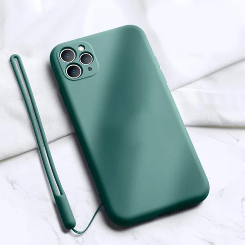 Vista 8 de Fundas delgadas de silicona líquida para iPhone 11 Pro, antiarañazos y huellas dactilares, forro de microfibra de absorción de impactos, goma de gel