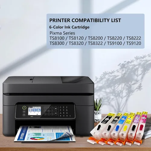 Vista 6 de Fink Cartuchos de tinta recargables vacíos de 6 colores de repuesto para Canon 280xxl 281xxl PGI-280XXL CLI-281XXL para impresora Pixma TS9120