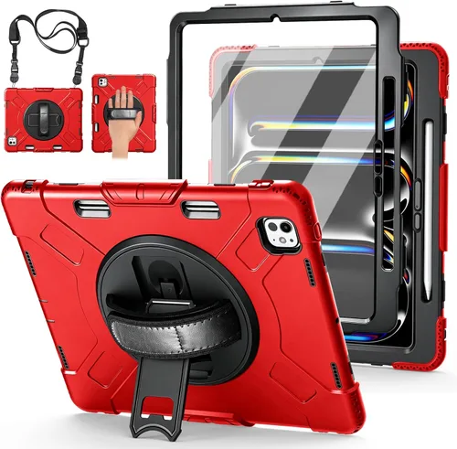 Vista 33 de Funda para iPad Pro de 12.9 2022/2021/2020/2018: Funda para iPad Pro 12.9 6ª/5ª/4ª/3ª generación con protector de pantalla, soporte para lápices
