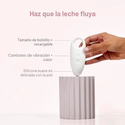 Vista 3 de Frida Mom Masajeador de lactancia 2 en 1, múltiples modos de calor + vibración para conductos de leche obstruidos, aumenta el flujo de leche