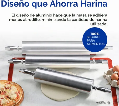 Vista 7 de New Star Foodservice 37500 Rodillo de aluminio extra resistente para restaurante, 13 pulgadas, color plateado
