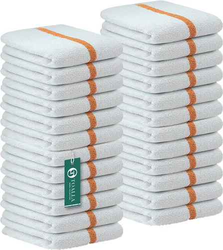 Vista 11 de Bar Mop Azul y Oro Rayado 10 lbs 16x19 Paquete de 60, 100% Algodón Cosido Doble Listo para Uso en Ruta Toallas de Cocina Absorbentes Toallas