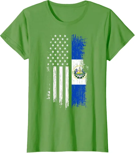 Vista 4 de Camiseta de la bandera de Estados Unidos salvadoreño - Camiseta de El Salvador USA