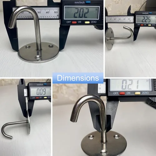 Vista 7 de Ganchos de techo resistentes de acero inoxidable – Rodamiento de carga de 60 libras, sin taladro para madera – Ganchos de montaje en pared/techo