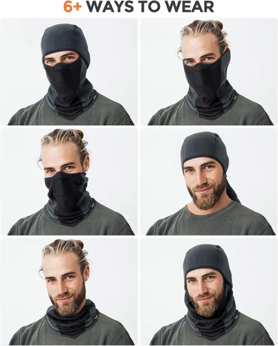 Vista 5 de VULKIT Mascarilla de pasamontañas de invierno para hombre y mujer motociclismo
