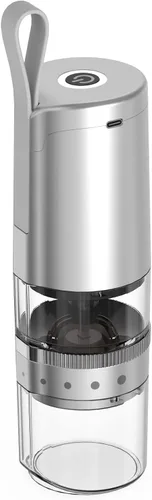Vista 7 de Molinillo de café, molinillo de granos de café portátil eléctrico, molinillo de rebabas ajustable con 5 ajustes precisos de molienda para verter
