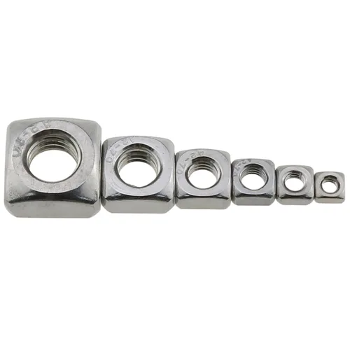 Vista 3 de Kit surtido de tuercas cuadradas métricas de acero inoxidable 304, 150 piezas, M3-M10, plata