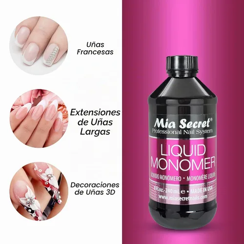 Vista 3 de 1 MIA SECRET - Sistema de uñas acrílico profesional de monómero líquido de 4 onzas