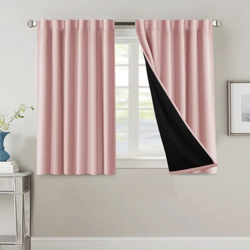 Vista 127 de H.VERSAILTEX Cortinas 100% opacas para dormitorio con forro negro, cortinas de oscurecimiento de habitación completa, con aislamiento térmico