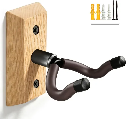 Vista 20 de Colgador de pared para guitarra, 2 piezas, gancho de madera de haya, soporte para guitarra Beech Wood