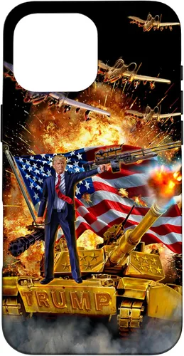 Vista 19 de iPhone 16 Presidente Donald Trump monta una funda dorada