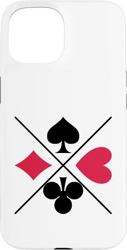 Vista 6 de Funda para iPhone 16 Poker Card Game Symbols Spades Check Cross Heart Games Cards Case