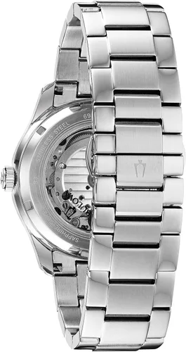 Vista 3 de Bulova Men's Classic Wilton 26-Jewel Automatic Leather Strap Watch, 40 Hour Power Reserve, Domed Sapphire Crystal, Exhibition Case Back, Luminous