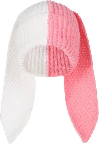 Vista 14 de Gorro de conejo para mujer, lindo conejo de ganchillo, gorro de invierno, cálido gorro de calavera para esquí al aire libre