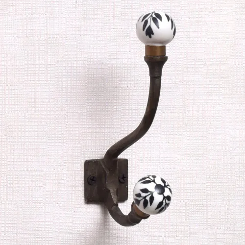 Vista 8 de Indian Shelf Ganchos de pared para colgar abrigos, ganchos de pared bohemios negros Perchero de pared Ganchos para colgar toallas Ganchos