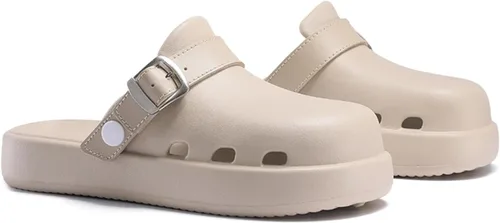 Vista 6 de ASHALI Sandalias casuales de EVA de color sólido para mujer, para todas las estaciones, zapatos planos con suela gruesa, cómodas, ligeras