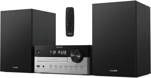 Vista 9 de Philips Sistema estéreo Bluetooth para el hogar con reproductor de CD para el hogar, transmisión inalámbrica, MP3, USB, entrada de audio, radio FM