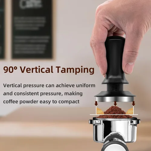 Vista 6 de Mcbazel Tamper de café expreso de 2.087 in, manipulador de café barista prémium con resorte de 25 libras, base de acero inoxidable 100%