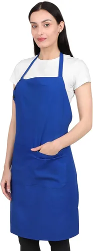 Vista 17 de Delantal de cocina de algodón resistente a las gotas de agua con delantales ajustables para mujer con bolsillos 8 opciones de color para cocinar