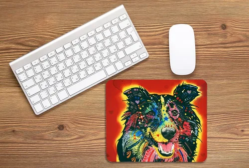 Vista 2 de Enjoy It Alfombrilla de mouse Sheltie con ilustraciones pop de Dean Russo - Shetland Sheepdog