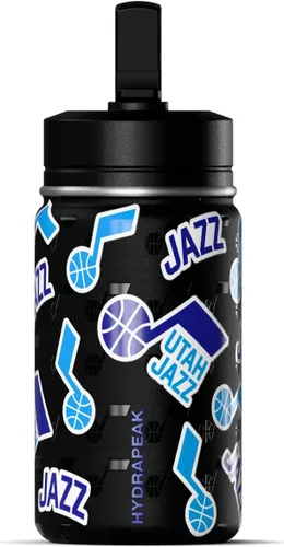 Vista 17 de Hydrapeak x NBA Botella de agua mini de 14 onzas oficialmente licenciada de los Atlanta Hawks para niños con tapa con popote y asa, reutilizable
