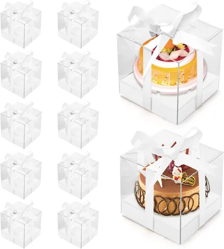 Vista 13 de 12 cajas transparentes para cupcakes de 3.5 pulgadas (negro)