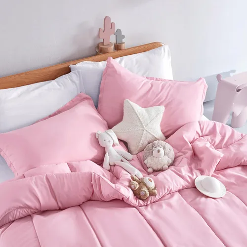Vista 5 de SLEEP ZONE Juego de edredón de 2 piezas con estampado de 2 piezas para niñas, resistente a la decoloración, lavable a máquina, color rosa ballet