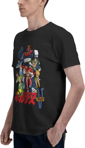 Vista 5 de Anime Voltes V Camiseta de algodón de verano para hombre, camisas de manga corta con cuello redondo