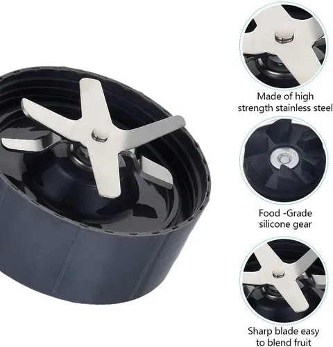 Vista 6 de Piezas de repuesto para vasos Nutribullet de 32 onzas, 2 piezas y 2 juntas de goma, 2 cuchillas extractoras de repuesto compatibles con licuadoras