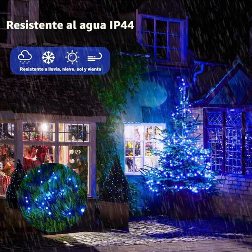 Vista 9 de JMEXSUSS - 250 luces LED de Navidad azules conectables, luces de cadena