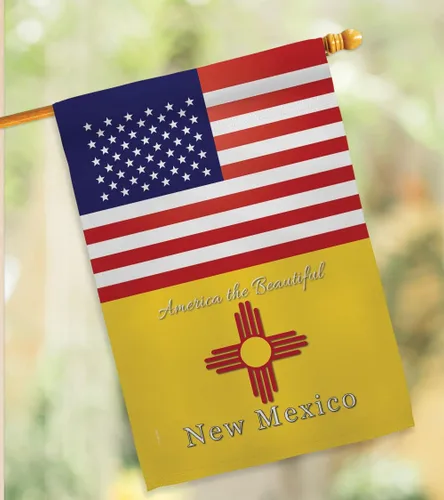 Vista 8 de Americana Home & Garden US New Mexico House Flag 2 pcs Pack Regional States American Territories Republic Country Particular Area Decoration Banner
