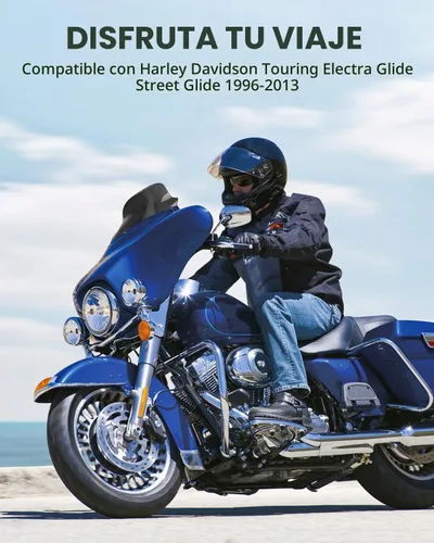Vista 4 de Benlari - Parabrisas negro de 8" para motocicleta, compatible con Harley Davidson Touring Street Glide Electra Glide Tri Glide FLHT FLHX FLHTK FLHTC