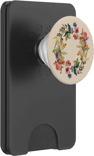 Vista 7 de Lindo diseño de corona de flores silvestres de verano floral en beige PopSockets intercambiable PopGrip