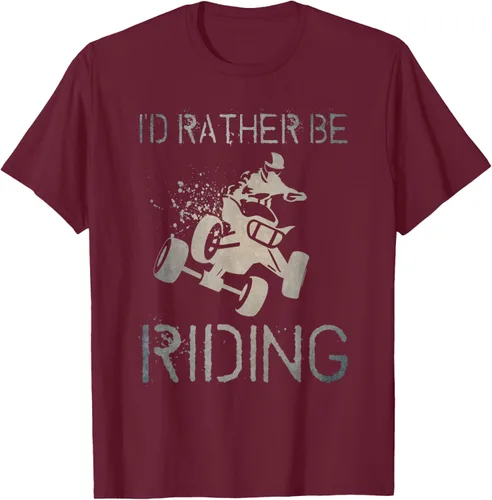 Vista 16 de Camiseta gráfica I'd Rather Be Riding ATV Quad Racing Rider de 4 ruedas, Negro