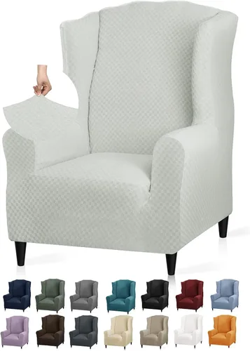 Vista 27 de YEMYHOM Funda elástica para silla con respaldo de 1 pieza con diseño jacquard más reciente, funda para silla con respaldo antideslizante, protector
